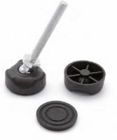 Ø 40 Base nylon complete articulated foot - Galvanized steel stud