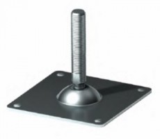 Galvanized steel adjustable swivel foot, from 4500 to 4900 kg, steel base series