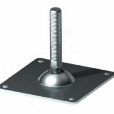 Galvanized steel adjustable swivel foot, from 4500 to 4900 kg, steel base series