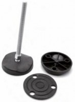 Ø 80 Base nylon complete articulated foot - Galvanized steel stud