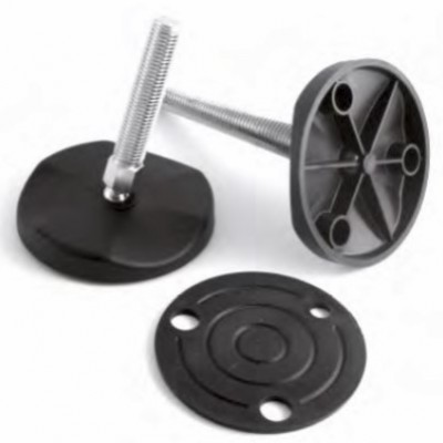 Ø 100 Base nylon complete articulated foot - AISI 303 Stainless steel stud